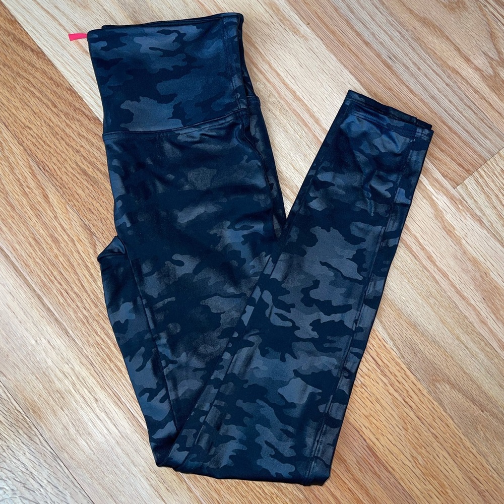 Spanx Faux Leather Camouflage Leggings
